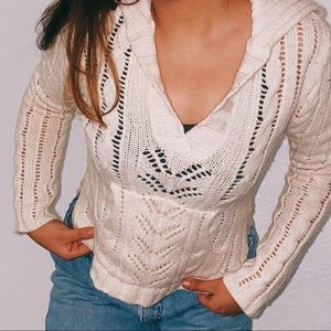 White knitted sweater